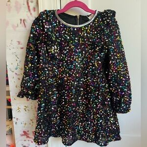 NWT Girls Sequin Sara Sara (Hannah Banana) Long Sleeved Sequined Party Dress